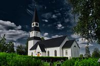 Weiße Kirche in Schweden von Mirjam Van Houten Miniaturansicht