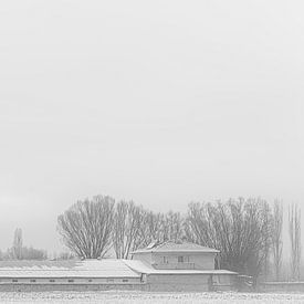 Black-and-white winter landscape Şuhut by Roland's Foto's