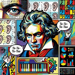 Écho du silence – Ludwig van Beethoven – Portrait Pop Art – Pot-pourri