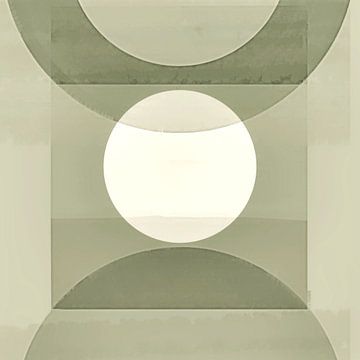 Abstracte Pastel Vormen Monochroom van Jacob von Sternberg Art