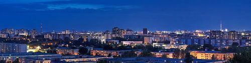 Berlin panorama skyline Marzahn-Hellerdorf at the blue hour