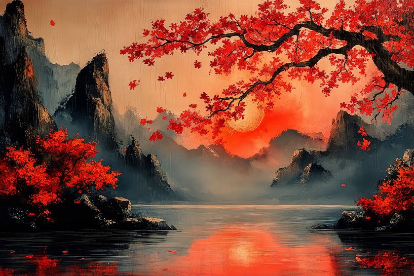 peinture japonaise paysage par Egon Zitter