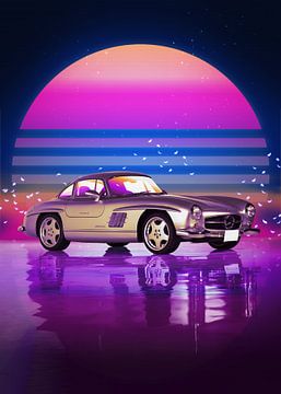 Retro Mercedes Gullwing van Ali Firdaus