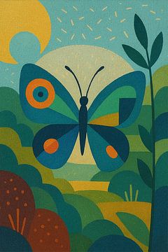 Butterfly geometric illustration. by Gallery Hoppenbrouwers