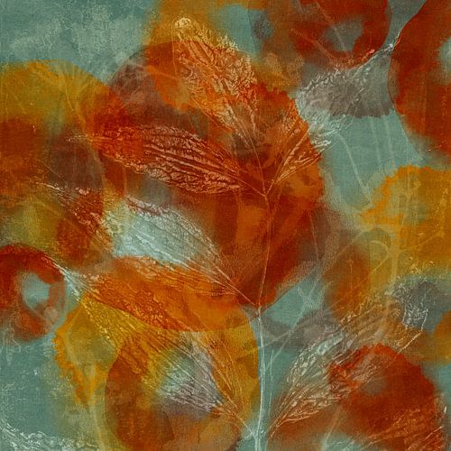 Dromen van de natuur. Bladeren in terra en grijs.