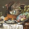 Pieter Claesz.  Still Life with Turkey Pie by 1000 Schilderijen
