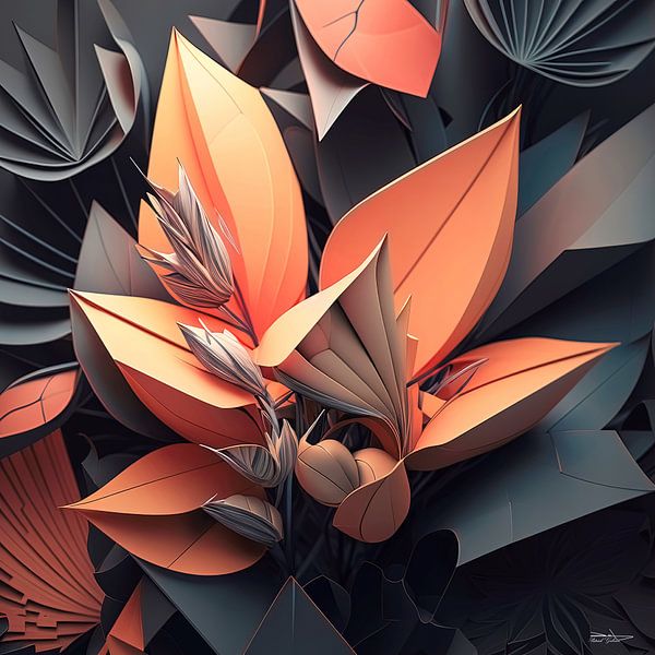 origami of a flower by Gelissen Artworks