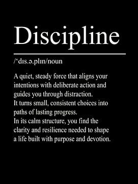 Discipline Définition - Noir sur WordsThatInspire