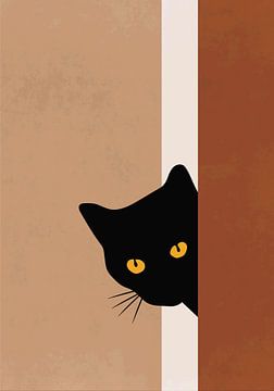 Nieuwsgierig katje, boheimai slijl. van Bianca van Dijk