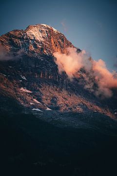 Sunset on the famous and infamous Eiger North Face. by Hidde Hageman
