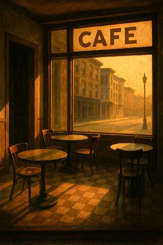 San Francisco Cafe: Golden Hour Window View