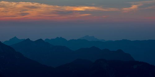 Sunset behind the Austrian Alps 
