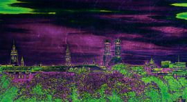 München im Herzen Lila Pop Art van Team W 32 Gallery