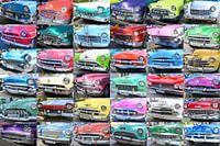 Collage kubanische Oldtimer (Landschaft)