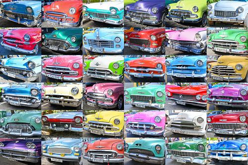 Collage  Cubaanse oldtimers (landscape)