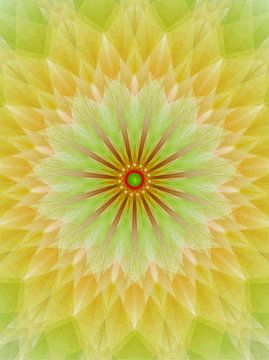 Mandala Digitalkunst 'Sonnenschein von Ivonne Fuhren- van de Kerkhof