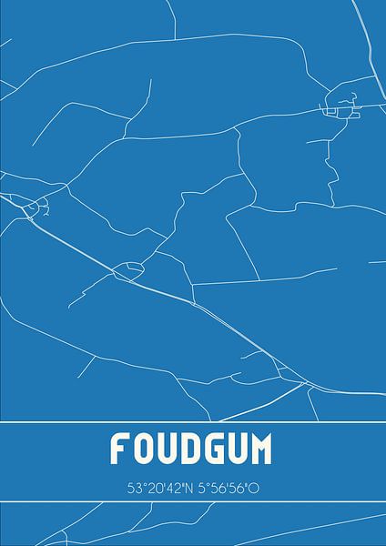 Blaupause | Karte | Foudgum (Fryslan) von Ortsdrucke
