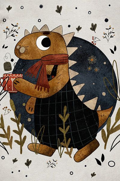 Dino avec le thé par Nelli Suneli