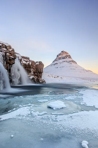 Frozen snowy landscape in Iceland