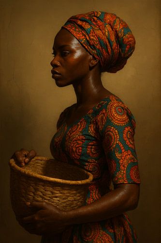 portrait d'une femme africaine dans la tradition