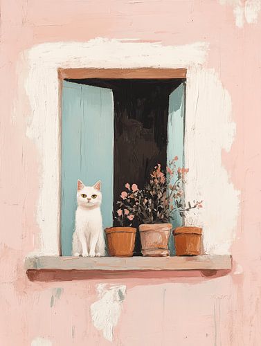 Stilleben auf der Fensterbank in Pastell