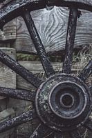 Old wooden cartwheel