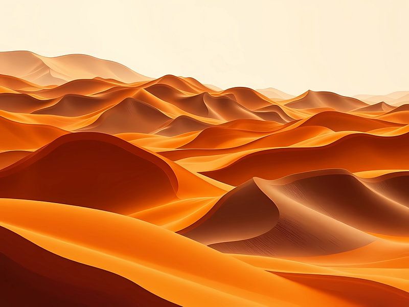 Le Sahara majestueux : Une mer de dunes dorées par Artistic
