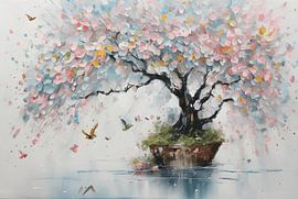 Peinture abstraite Arbre de l'île sur WeLoveArt