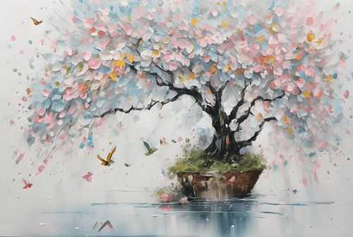 Abstract schilderij Island tree