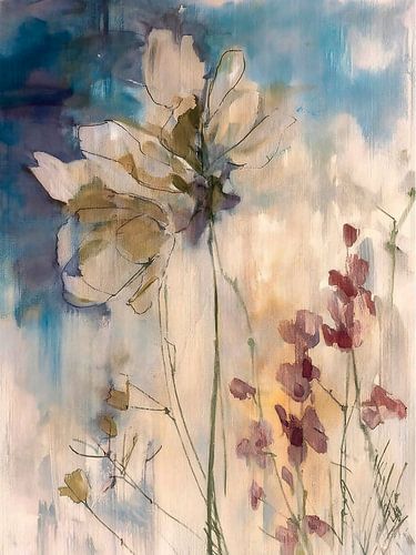 Moderne Botanische illustratie. Bloemen in de berm