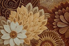 Fleurs | Fleurs abstraites aux tons ocres