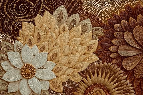 Flowers | Abstract Flowers in Earth Tones by Modern Collection