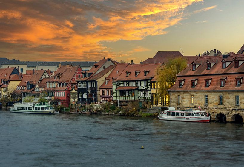 Klein-Venedig in Bamberg bei Sonnenuntergang mit Fischerhäusern, Oberfranken, Bayern, Deutschland, Europa von Animaflora PicsStock