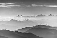 Berglandschap in zwart/wit