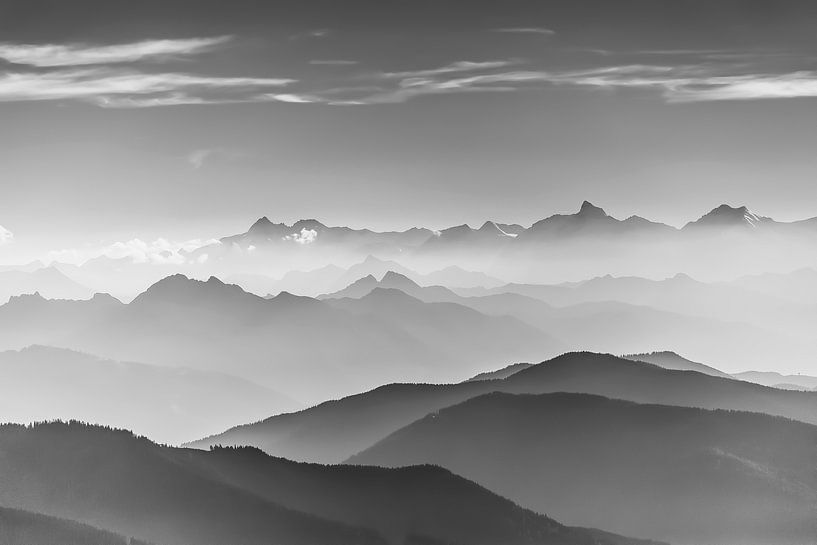 Mountains in black and white by Coen Weesjes