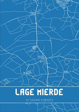 Blauwdruk | Landkaart | Lage Mierde (Noord-Brabant) van Rezona