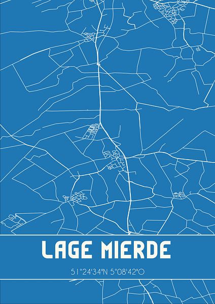 Blueprint | Map | Lage Mierde (North Brabant) by Prints of Place