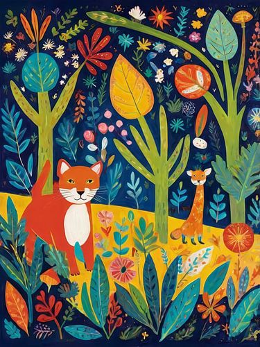 Cat In The Forest Style Henri Matisse