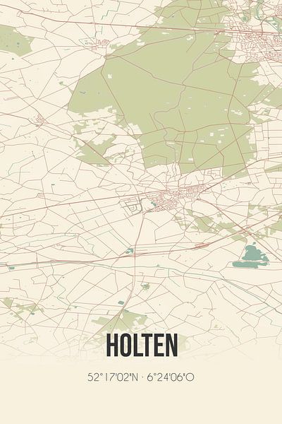 Carte ancienne de Holten (Overijssel) par Affiches de lieux