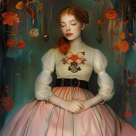 Redheaded girl in dreamland by Ton Kuijpers