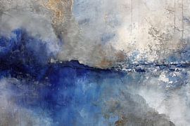 Abstract Painting - Blue Grey Calm and Elegant by Joriali Abstract