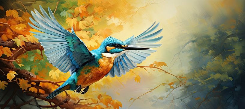 Kingfisher painting by Eye catching paintings