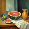 Stillleben mit Wassermelone von Jutta Maria Pusl