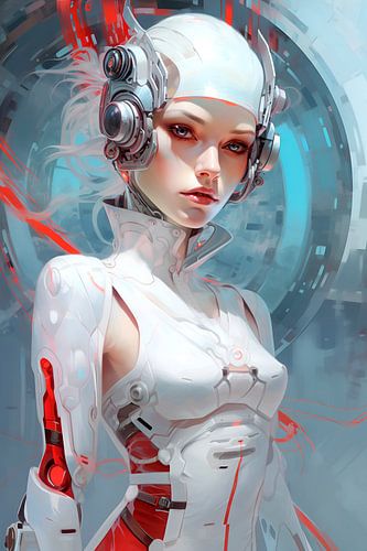 Futuristisch portret van een jonge vrouw