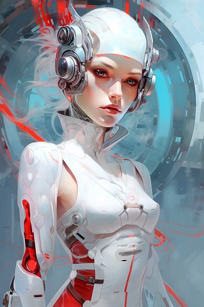 Portrait futuriste d'une jeune femme par StudioMaria.nl