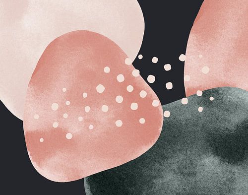 Modernes abstraktes Aquarell in rosa und blauen Farbtönen