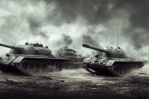 Panzer Einheit auf einem Feld Illustration