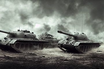 Tank unit on a field illustration by Animaflora PicsStock