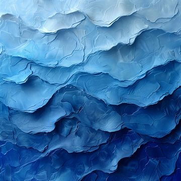 Abstract Ocean Waves in Various Shades of Blue by Color Square
