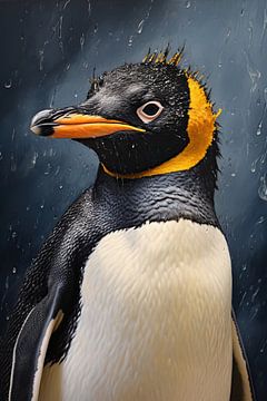 King penguin portrait by ARTEO Paintings